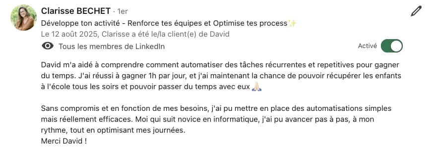 Témoignage client CapsuleWeb